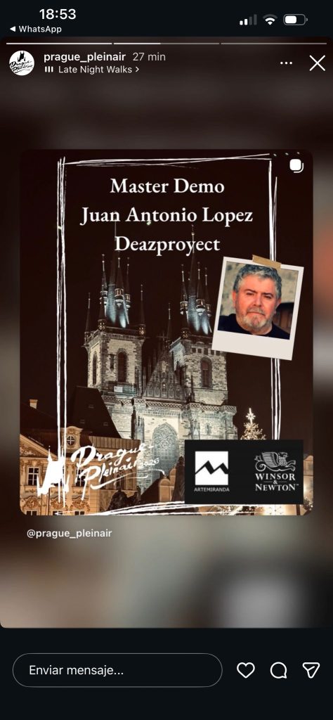 Cartel de la demostración de Juan Antonio López en Prague Pleinair