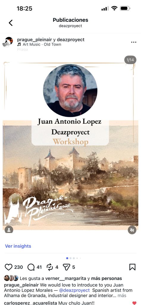 Publicación del taller de Juan Antonio López en Prague Pleinair